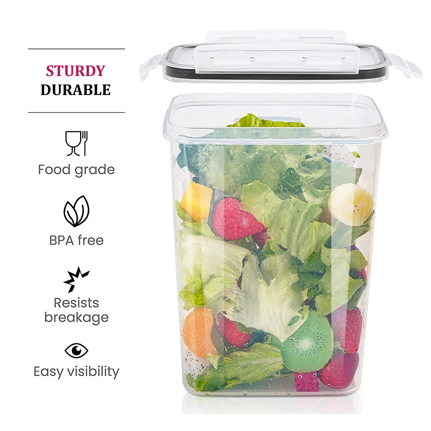 Kitchenace,Modernise Your Living Airtight Plastic Container Kitchen Storage Box - Storage & Container For Home, Snap-Seal (4-Pc)